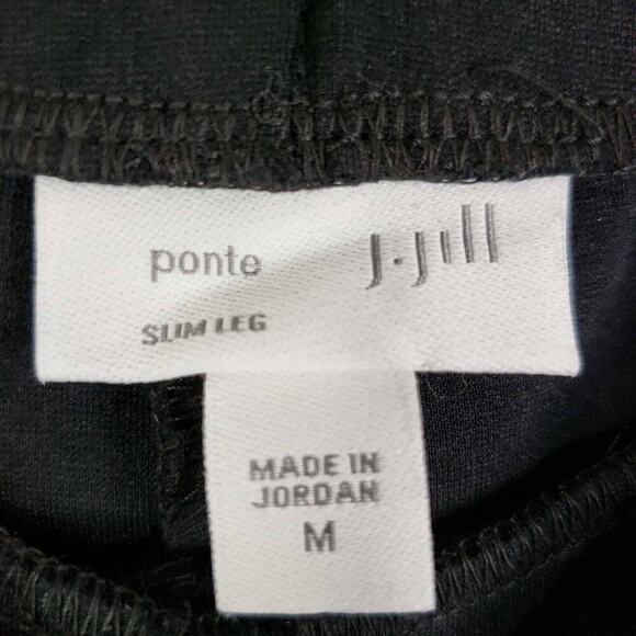 J Jill Pants Women’s Size Medium M Black Ponte Slim Leg Pull On Stretch - Picture 4 of 7